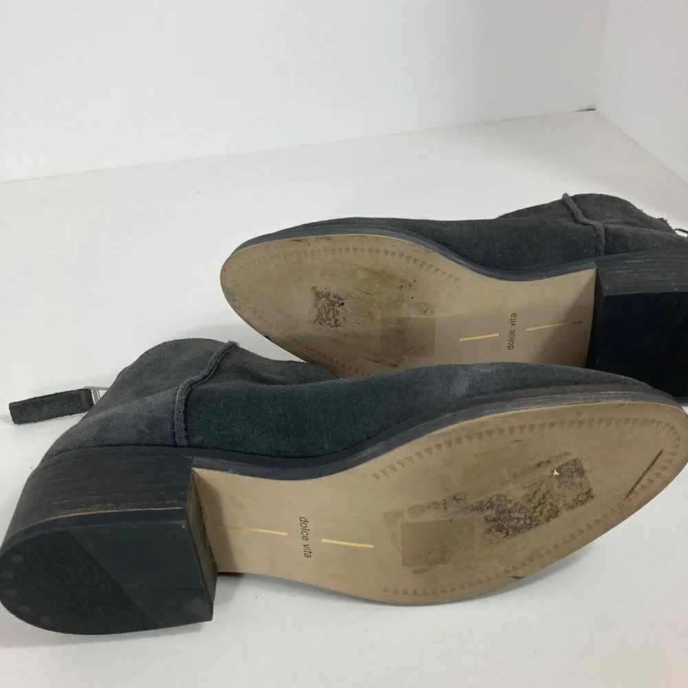 Womens Dolce Vita Suede‎ Tucker Bootie Charcoal 8.5